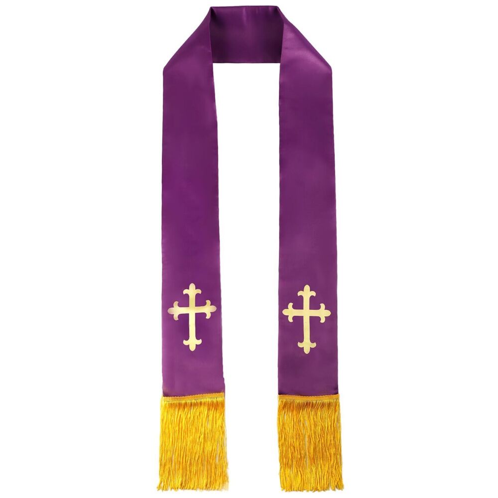 2987 Clergy Stole Church Supplies,Choir Stole with Cross for Wedding